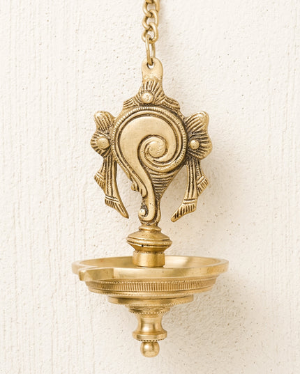 Brass Shank Chakra Hanging Diya - Set of 2 - WL3416