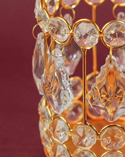 Crystal Candle Holder - Gold Finish - WL3423