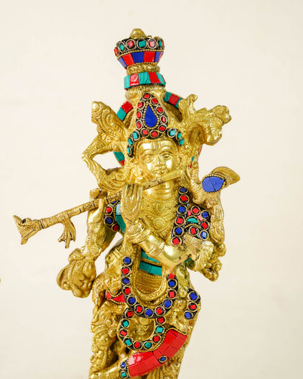 Brass Radha Krishna Idol - 15 inch - WL3442