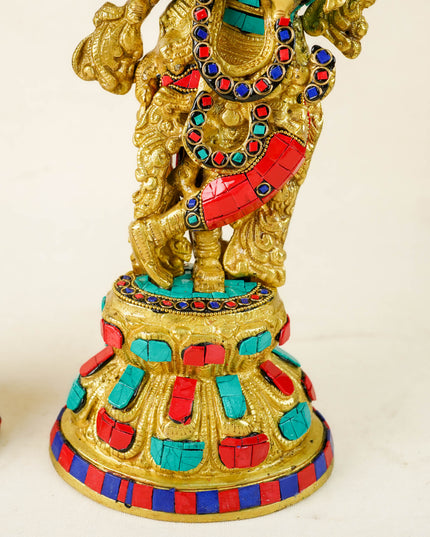 Brass Radha Krishna Idol - 15 inch - WL3442