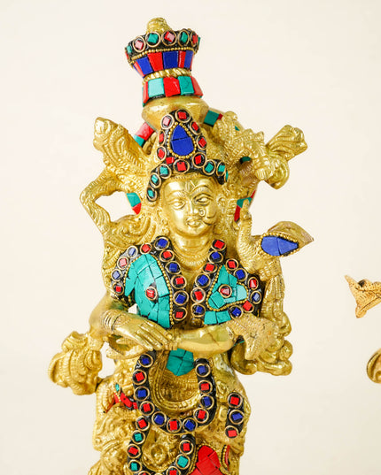 Brass Radha Krishna Idol - 15 inch - WL3442