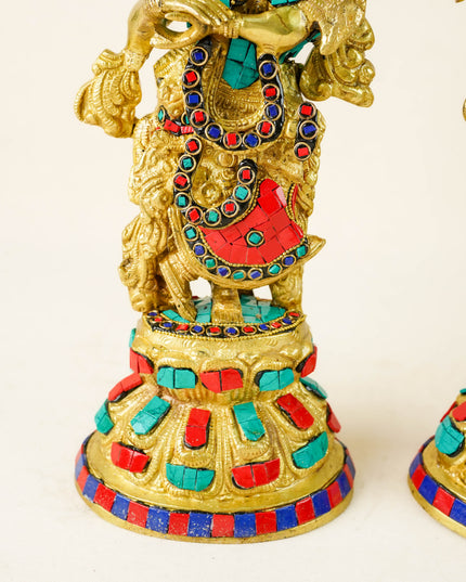 Brass Radha Krishna Idol - 15 inch - WL3442