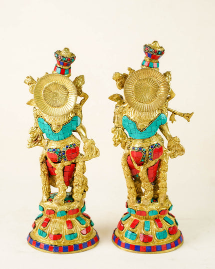 Brass Radha Krishna Idol - 15 inch - WL3442