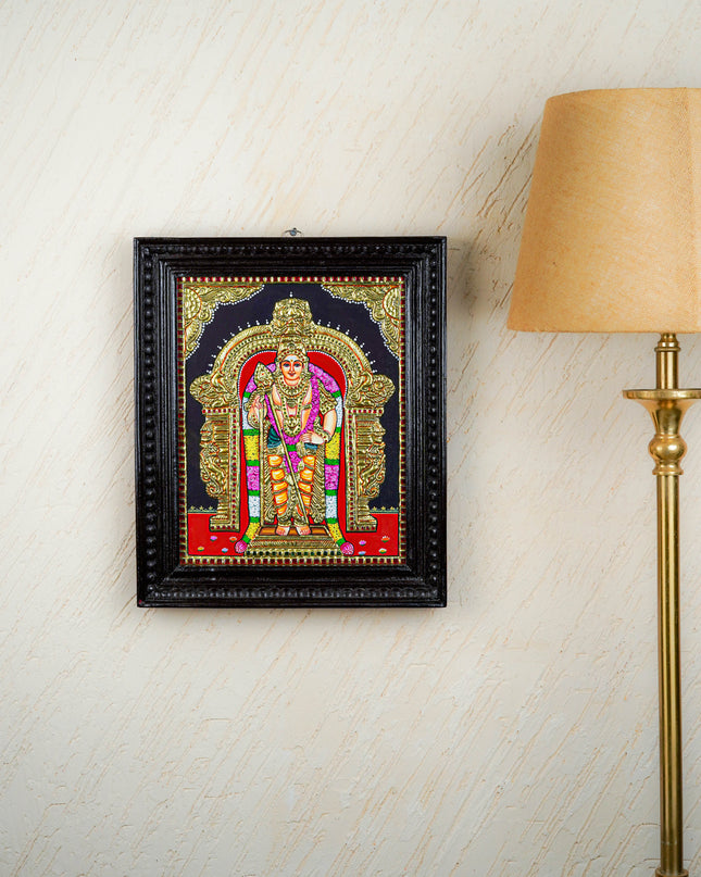 Tanjore Painting - Murugan - Flat (Gold Foil) - 15x12 inch - WL3581