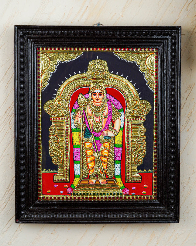 Tanjore Painting - Murugan - Flat (Gold Foil) - 15x12 inch - WL3581