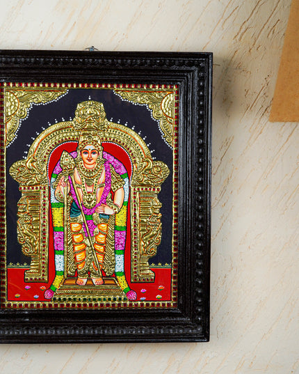 Tanjore Painting - Murugan - Flat (Gold Foil) - 15x12 inch - WL3581