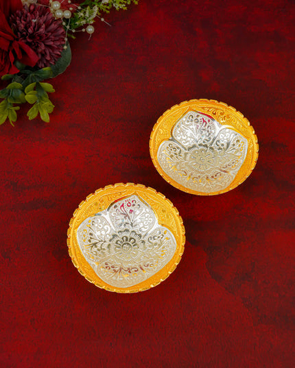 Silver & Gold Plated Bowl Set of 2 with Plate - W3712