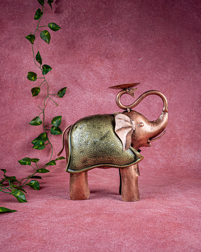 Metal Elephant T-light holder - WL3743
