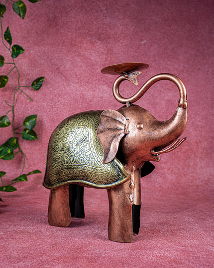 Metal Elephant T-light holder - WL3743