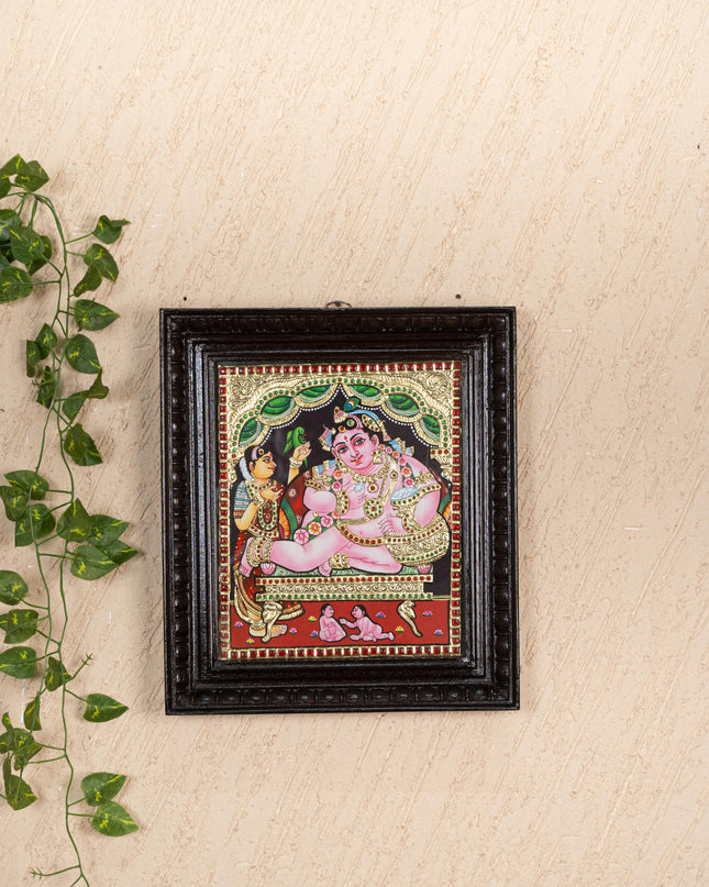 Tanjore Painting - Vithoba Krishna - Flat (Gold Foil) - 12x10 inch - WL3788