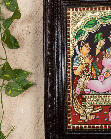 Tanjore Painting - Vithoba Krishna - Flat (Gold Foil) - 12x10 inch - WL3788