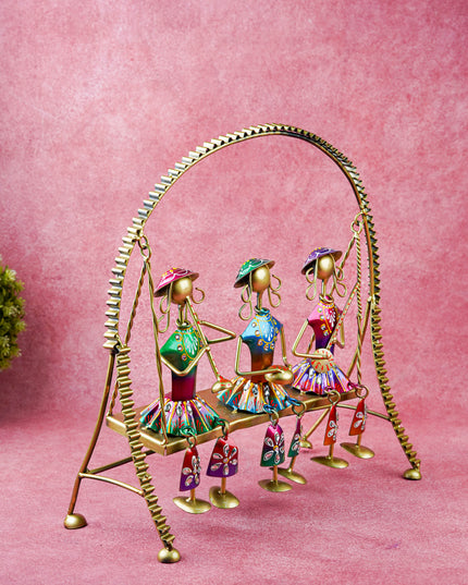 Metal Handpainted Musicians on Swing - WL3856
