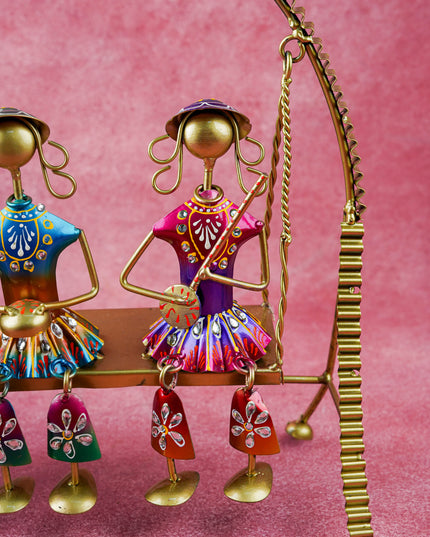 Metal Handpainted Musicians on Swing - WL3856