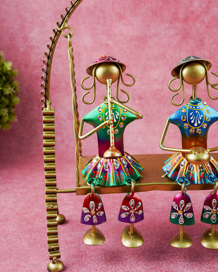 Metal Handpainted Musicians on Swing - WL3856
