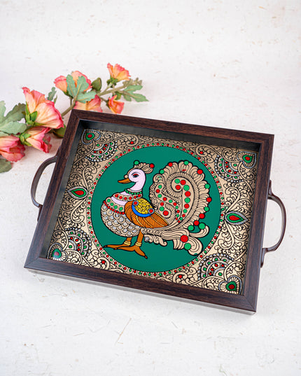 Wooden Tray with Reverse Acrylic Painting - WL3865
