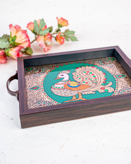 Wooden Tray with Reverse Acrylic Painting - WL3865