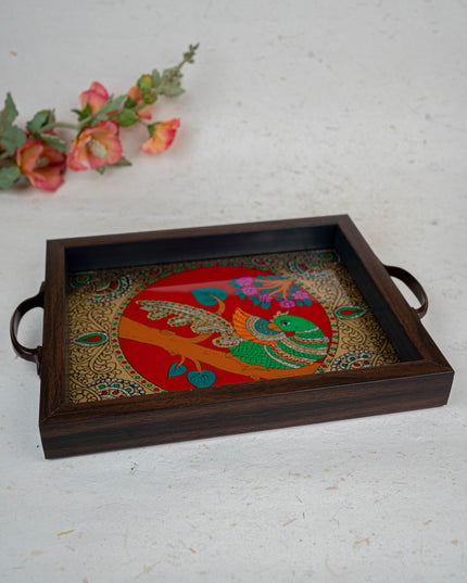 Wooden Tray with Reverse Acrylic Painting - WL3865