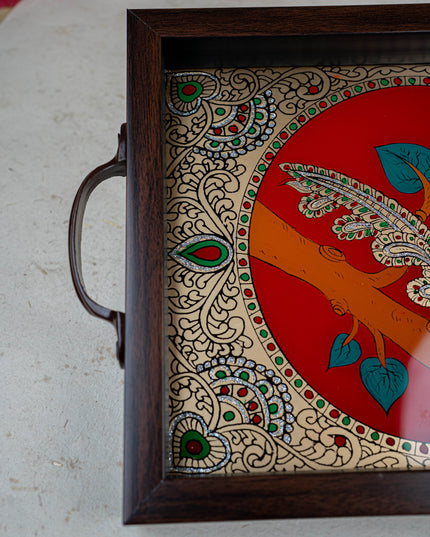 Wooden Tray with Reverse Acrylic Painting - WL3865