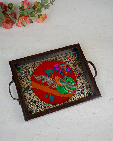 Wooden Tray with Reverse Acrylic Painting - WL3865