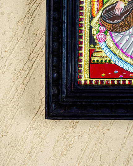 Tanjore Painting - Saraswathi - Flat (Gold Foil) - 12x10 inch - WL3965