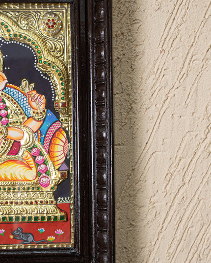 Tanjore Painting - Ganesha - Semi Embossed - 12x10 inch - WL3967
