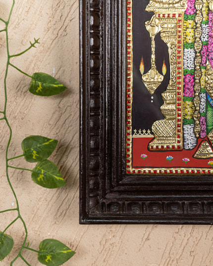 Tanjore Painting - Tirupathi Balaji - Flat (Gold Foil) - 15x12 inch - WL3970