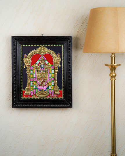 Tanjore Painting - Tirupathi Balaji - Flat (Gold Foil) - 15x12 inch - WL3970
