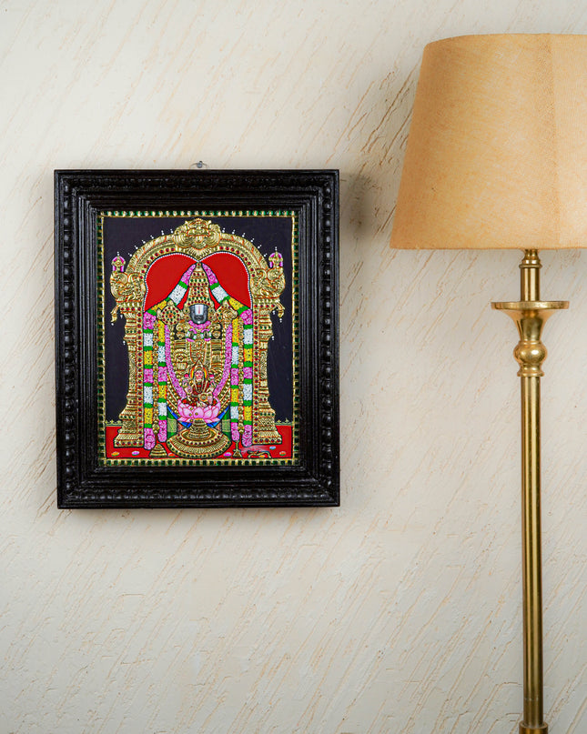 Tanjore Painting - Tirupathi Balaji - Flat (Gold Foil) - 15x12 inch - WL3970