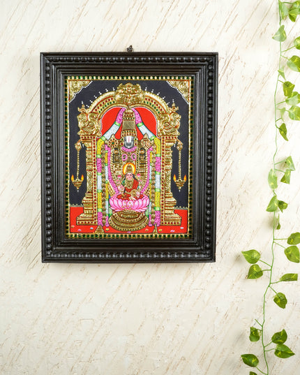 Tanjore Painting - Tirupathi Balaji - Flat (Gold Foil) - 15x12 inch - WL3970