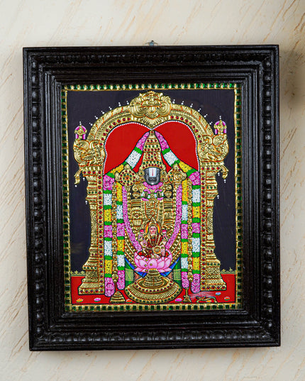 Tanjore Painting - Tirupathi Balaji - Flat (Gold Foil) - 15x12 inch - WL3970