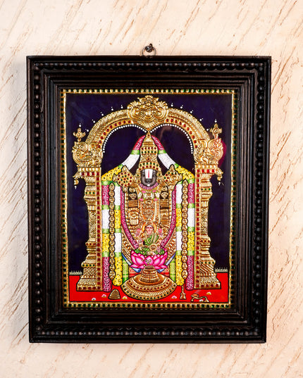 Tanjore Painting - Tirupathi Balaji - Flat (Gold Foil) - 15x12 inch - WL3970