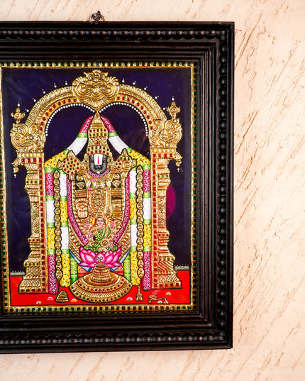 Tanjore Painting - Tirupathi Balaji - Flat (Gold Foil) - 15x12 inch - WL3970