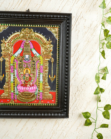 Tanjore Painting - Tirupathi Balaji - Flat (Gold Foil) - 15x12 inch - WL3970