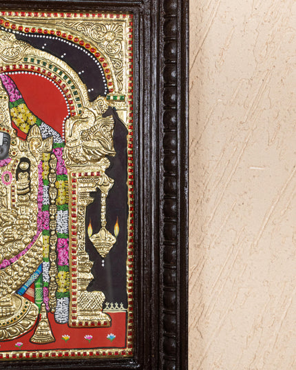 Tanjore Painting - Tirupathi Balaji - Flat (Gold Foil) - 15x12 inch - WL3970