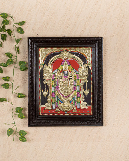 Tanjore Painting - Tirupathi Balaji - Flat (Gold Foil) - 15x12 inch - WL3970