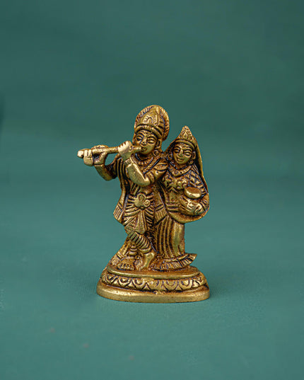 Brass Radha-Krishna Idol - WL3992