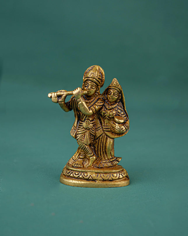 Brass Radha-Krishna Idol - WL3992