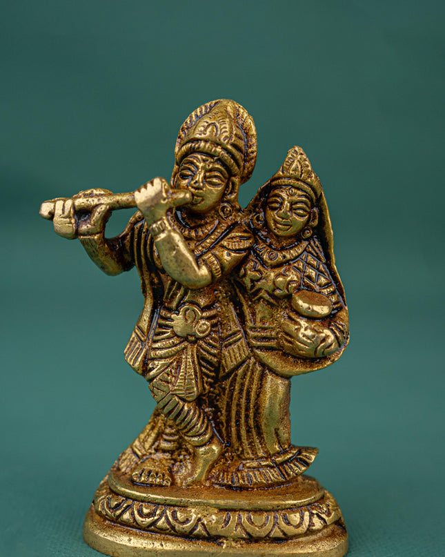 Brass Radha-Krishna Idol - WL3992