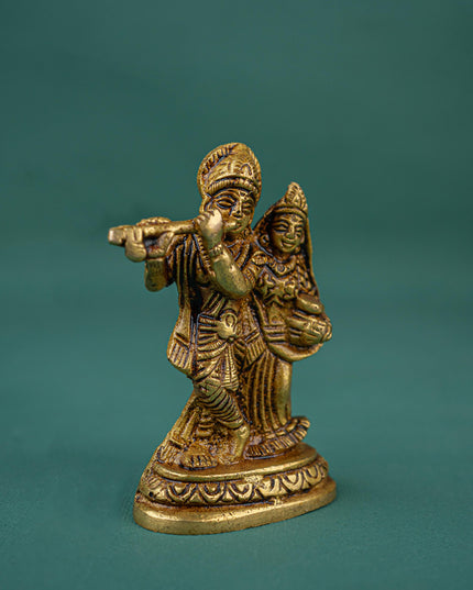 Brass Radha-Krishna Idol - WL3992