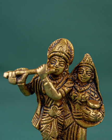 Brass Radha-Krishna Idol - WL3992