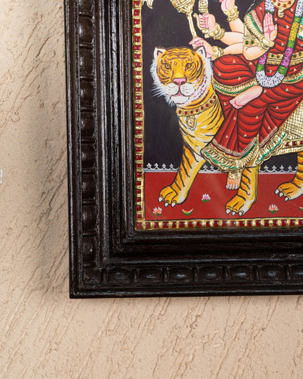 Tanjore Painting - Durga - Flat (Gold Foil) - 12x10 inch - WL4057