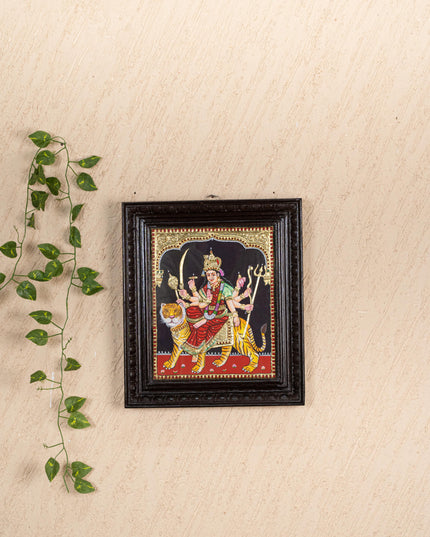 Tanjore Painting - Durga - Flat (Gold Foil) - 12x10 inch - WL4057