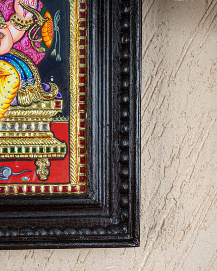 Tanjore Painting - Ganesha - Flat (Gold Foil) - 15x12 inch - WL4079