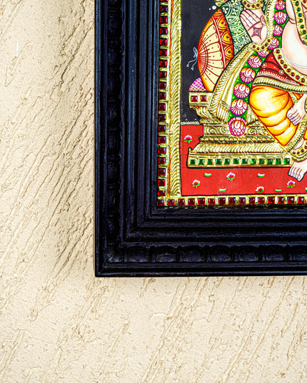 Tanjore Painting - Ganesha - Flat (Gold Foil) - 15x12 inch - WL4079