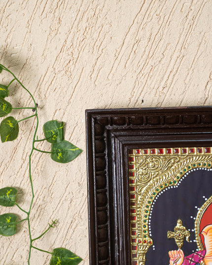 Tanjore Painting - Ganesha - Flat (Gold Foil) - 15x12 inch - WL4079