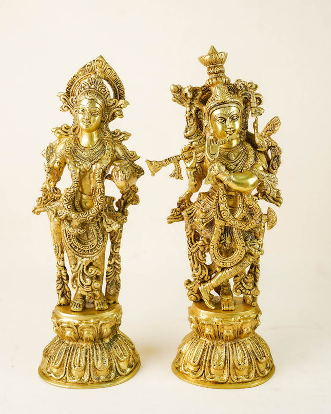 Brass Radha Krishna Idol - 18 inch - WL4106