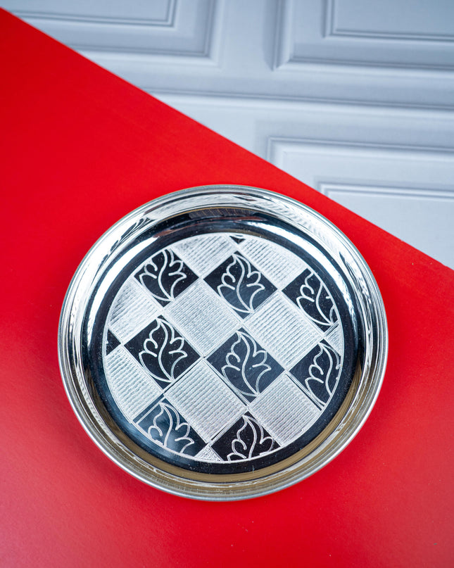 German Silver Engraved Plate - 6 inch - WL4194