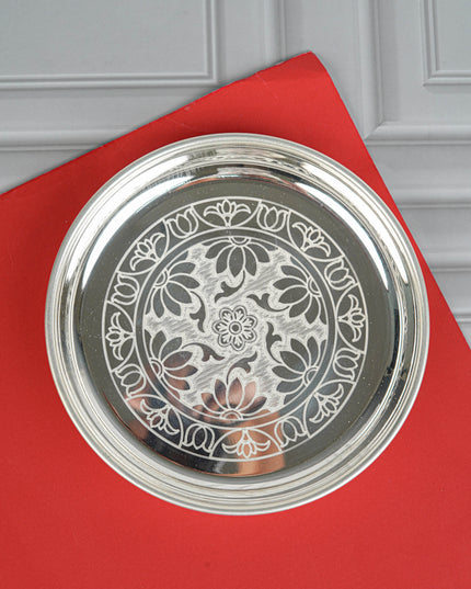 German Silver Engraved Plate - 6 inch - WL4194