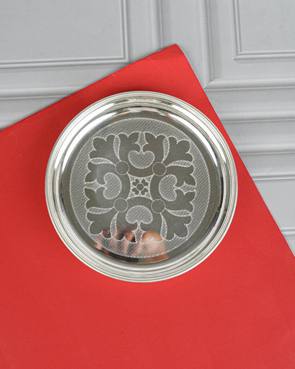 German Silver Engraved Plate - 6 inch - WL4194