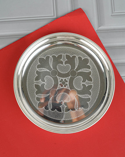 German Silver Engraved Plate - 6 inch - WL4194